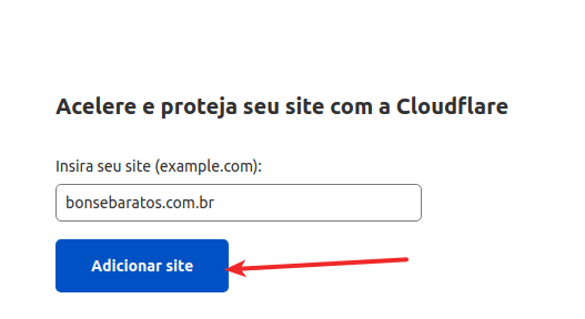 Inserir o nome do domínio