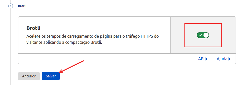 Configuração - Brotli